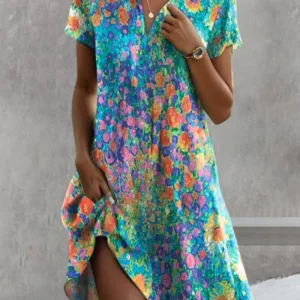 Amalia | Abito a maniche corte con collo a revers