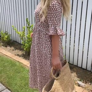 Olivia | Abito midi a maniche corte