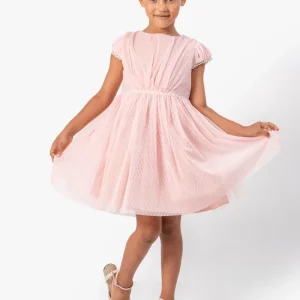 Abito Rosa Bambina Tulle e Ricamo