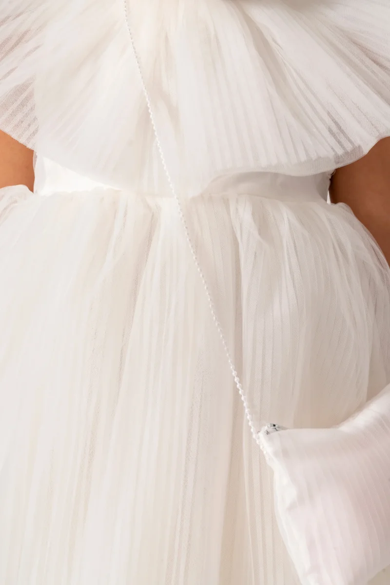 Abito Bianco Bambina Scollo Barca - immagine 6