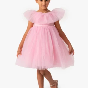 Abito Rosa Bambina Scollo Barca