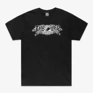 THRASHER BANNER BLACK TEE