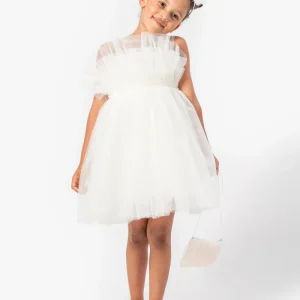 Abito Bianco Bambina Tulle Balloon