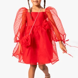 Abito Rosso Bambina Palloncino e Fiore