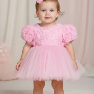 Abito Neonata Rose Rosa
