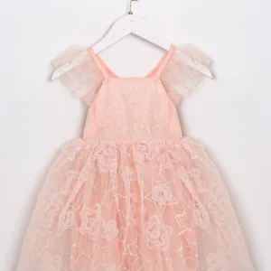 Abito Bambina Fatina Paillettes Pesca