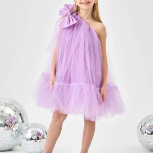 Abito Glicine Bambina Monospalla Tulle