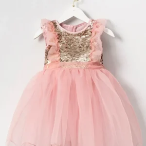Abito Bambina Paillettes Rosa