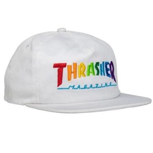 THRASHER MAGAZINE RAINBOW MAG HAT WHITE
