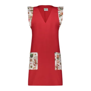 GREMBIULE NATALIZIO FARFALLA ROSSO N22