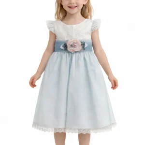 Abito Bambina Elegante Polvere Azzurro