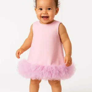Abito Glicine Neonata Pom Pom Tulle