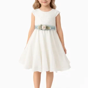 Abito Bambina Venere Verde Salvia