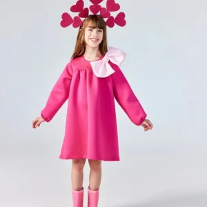 Abito Bambina Fiocco Fucsia