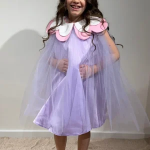 Abito Bambina Glicine Colletto a Fiore