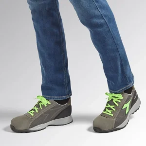 GLOVE MDS TEXT LOW S1PS FO HRO SR GRIGIO CARBONE/VERDE FLUO