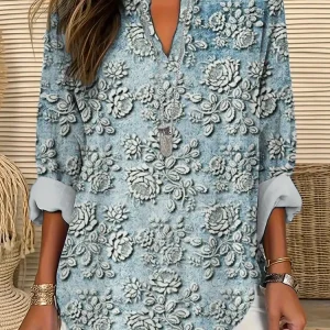 Marvella | Camicetta Elegante Donna Stampata con Motivo Floreale