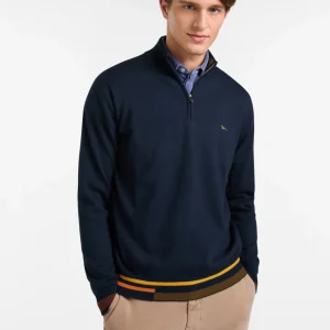 HARMONT&BLAINE
PULLOVER HALF ZIP COLOR BLOCK HRP651 030788