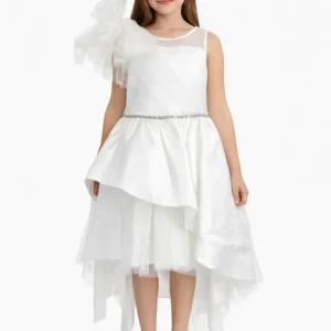 Abito Comunione Bambina Bianco Svasato