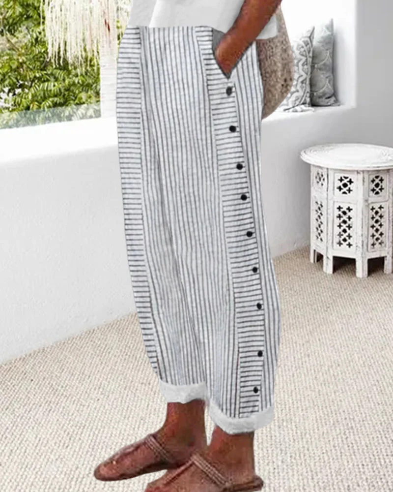 Claudia | Versatili ed eleganti fatti di pantaloni in tessuto di cotone mix - immagine 2