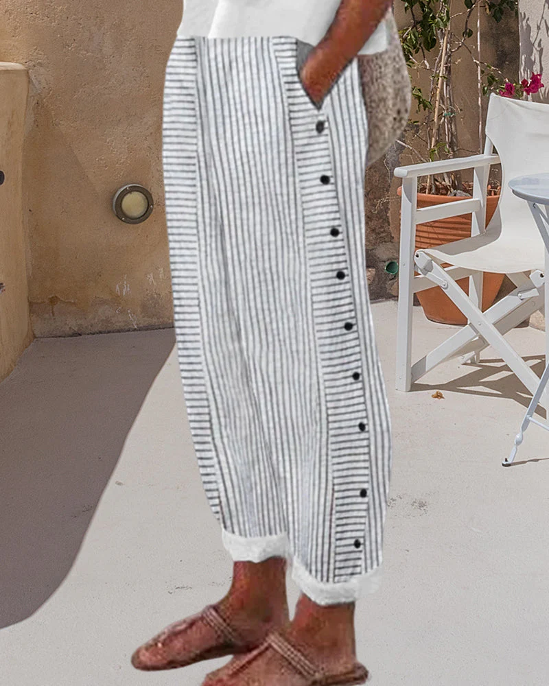 Claudia | Versatili ed eleganti fatti di pantaloni in tessuto di cotone mix - immagine 5