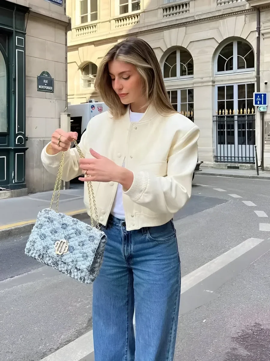 Maria | Giacca corta button-up stile college - immagine 3