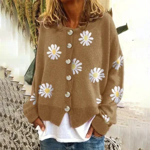 Kristin | Cardigan casual con stampa floreale