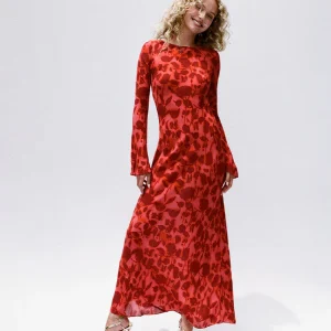 Ambra | Abito Maxi Elegante in Tessuto Lussuoso con Maniche Lunghe