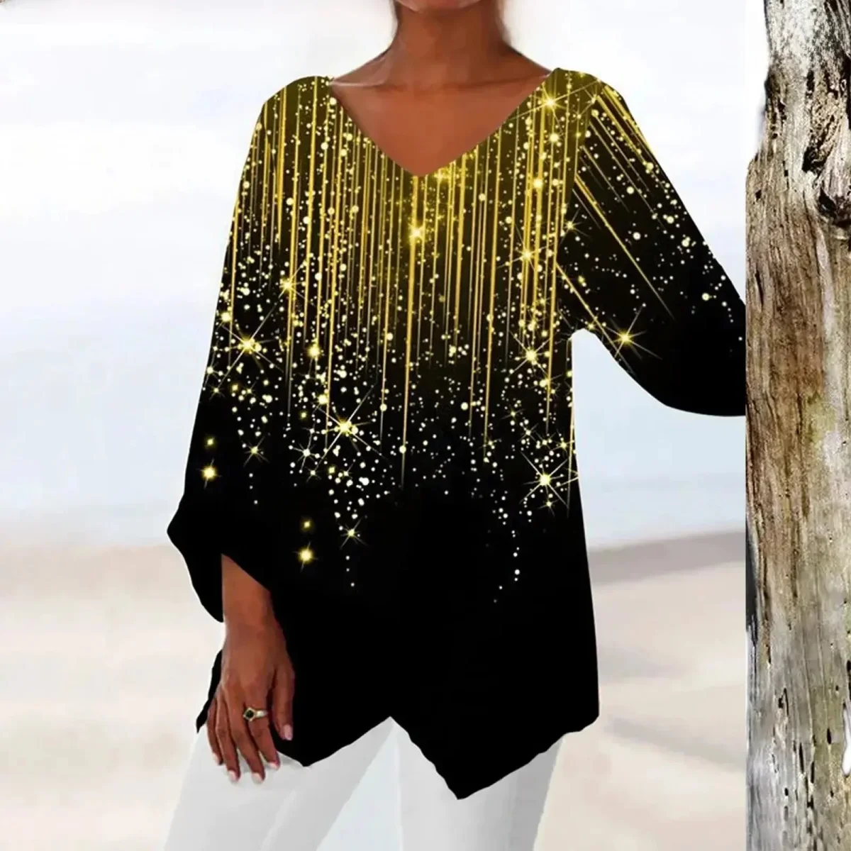 Maria | Top vintage con scollo a V e maniche lunghe - immagine 5