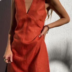 Nova | Cocktail estivo vibrante vestito corto a V Vibrant