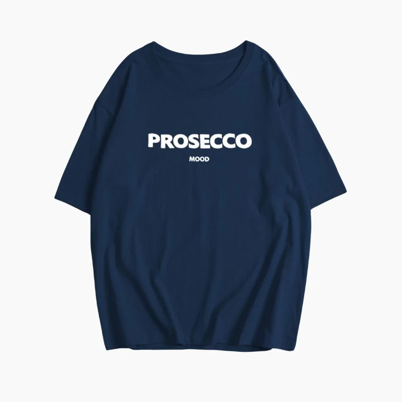 Papavero | T-shirt oversize alla moda con stampa Prosecco - immagine 5