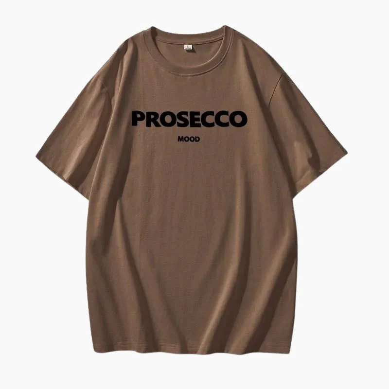 Papavero | T-shirt oversize alla moda con stampa Prosecco - immagine 7