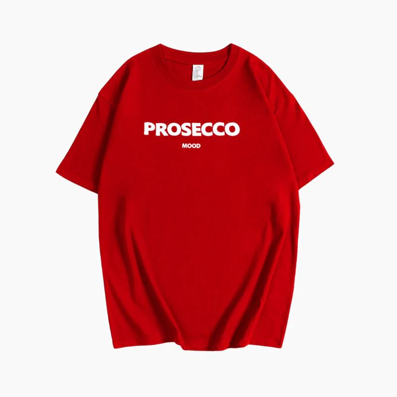 Papavero | T-shirt oversize alla moda con stampa Prosecco - immagine 8