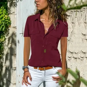 Fiona | Camicetta Elegante Bordeaux Donna