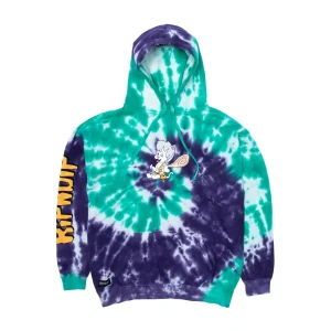 RIPNDIP RIPNSTONE HOODIE PURPLE & TEAL SPIRAL DYE