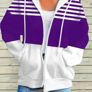 Stella | Felpa casual con cappuccio a righe fresche