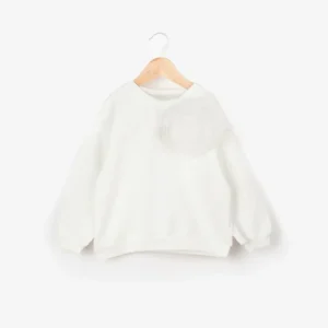 Felpa Bambina Fiore Bianco