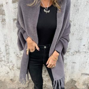 Annina | Cappotto a maniche lunghe con sciarpa
