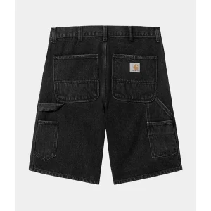 CARHARTT WIP SINGLE KNEE SHORT BLACK STONE WASHED