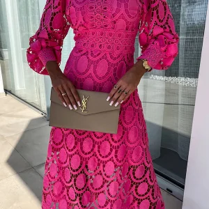 Analia | Vestito midi all'uncinetto