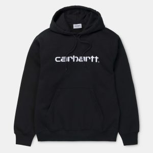 CARHARTT WIP HOODED SWEAT BLACK/WHITE
