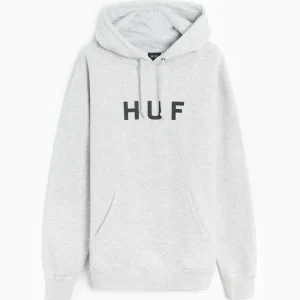 HUF ESSENTIALS OG LOGO HOODIE GREY