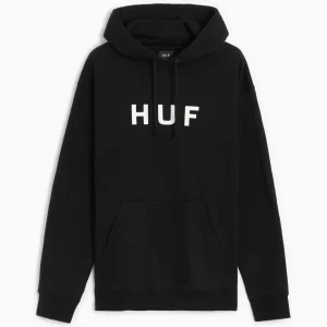 HUF ESSENTIALS OG LOGO HOODIE BLACK