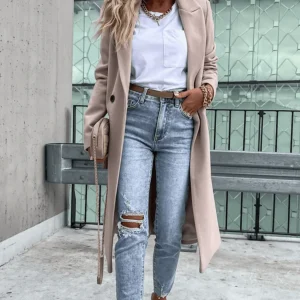 Azzurra | Cappotto di lana con tasche