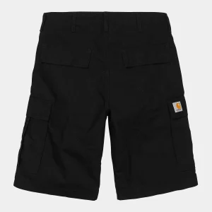 CARHARTT WIP REGULAR CARGO SHORT BLACK RINSED