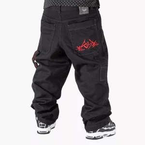 BLUESKIN SKATE RAP DENIM BAGGY DOPPIO NERO LOGO RED