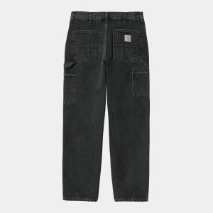 CARHARTT WIP SINGLE KNEE PANT BLACK STONE WASHED