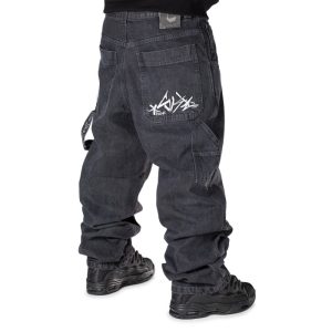 BLUESKIN SKATE RAP DENIM BAGGY NERO LAV LOGO BIANCO